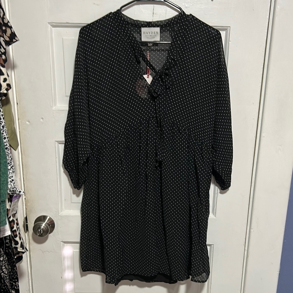 HAYDEN Black Polka Dot Dress